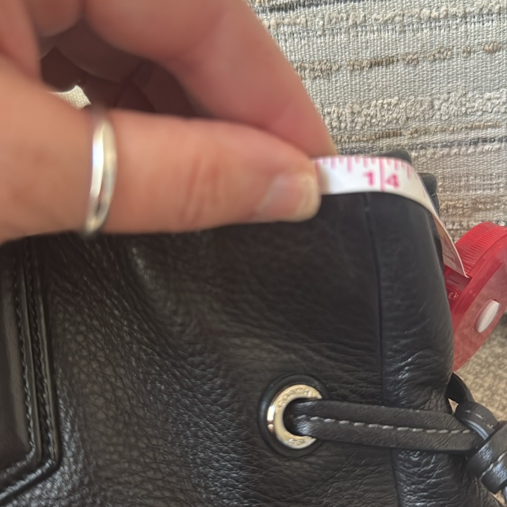 Coach Black Leather Tote with Patent Trim - Picture 11 of 13